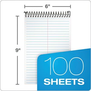 TOPS Docket Gold Steno Book, 6" x 9", Gregg Rule, Clear Poly Cover, 100 Sheets (99708)
