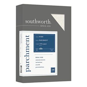 southworth parchment paper, 8.5" x 11", 24 lb/90 gsm, ivory, 500 sheets - packaging may vary (984c)