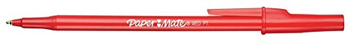 Paper Mate Write Bros Ballpoint Pens, Medium Point (1.0mm), Red, 12 Count