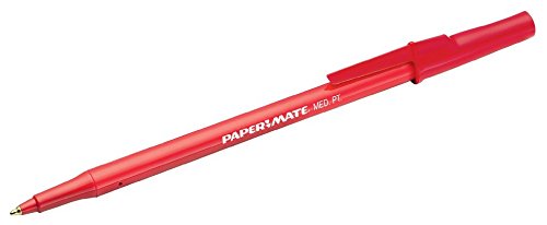 Paper Mate Write Bros Ballpoint Pens, Medium Point (1.0mm), Red, 12 Count