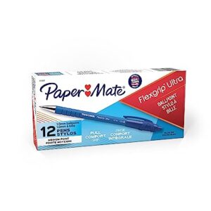 Paper Mate FlexGrip Ultra Recycled Retractable Ballpoint Pen, 1 mm Medium, Blue, 12/pk (9510131)