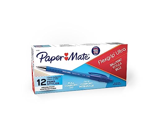 Paper Mate FlexGrip Ultra Recycled Retractable Ballpoint Pen, 1 mm Medium, Blue, 12/pk (9510131)