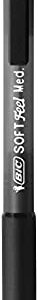 BIC SGSM11BK Soft Feel Stick Ballpoint Pen, Black Ink, 1mm, Medium, Dozen