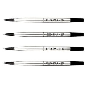 parker quink rollerball pen ink refills, medium, black, 2 count
