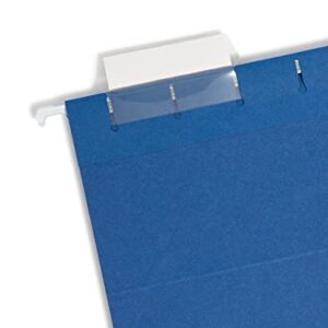 Smead Colored Hanging File Folder with Tab, 1/5-Cut Adjustable Tab, Letter Size, Navy, 25 per Box (64057)