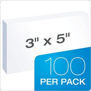 Oxford Blank Index Cards, 3x5-Inch, White, 100 Pack