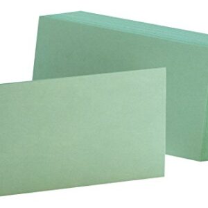 Oxford Blank Color Index Cards, 4" x 6", Green, 100 Per Pack (7420 GRE)