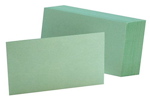 Oxford Blank Color Index Cards, 4" x 6", Green, 100 Per Pack (7420 GRE)