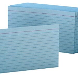 Oxford Ruled Color Index Cards, 4" x 6", Blue, 100 Per Pack (7421 BLU)