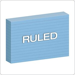 Oxford Ruled Color Index Cards, 4" x 6", Blue, 100 Per Pack (7421 BLU)