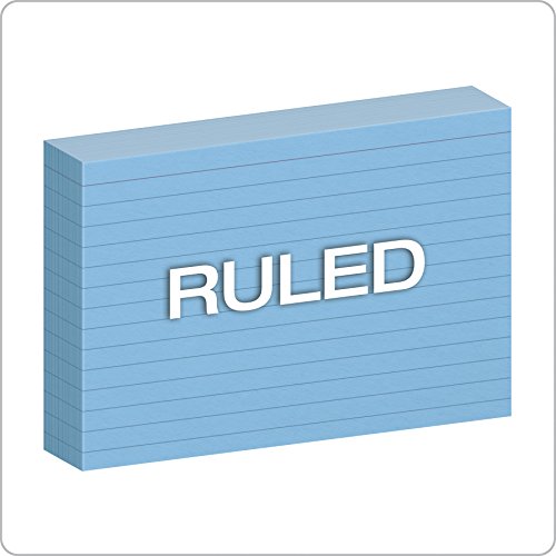 Oxford Ruled Color Index Cards, 4" x 6", Blue, 100 Per Pack (7421 BLU)