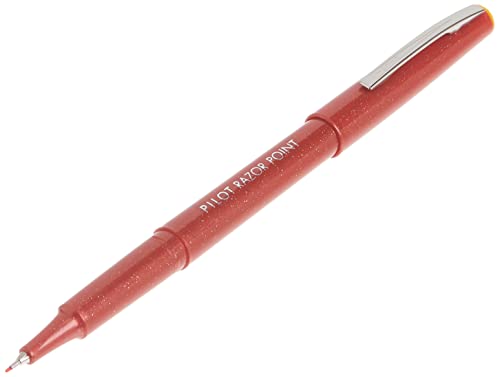 PILOT Razor Point Fine Line Marker Stick Pens, Ultra-Fine Point (0.3mm) Red Ink, 12 Units (11007)