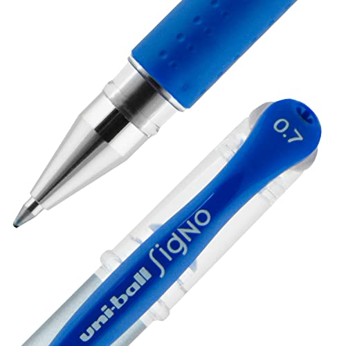 Signo 0.7 Gel Pen with Grip, 12 Pack of Blue Ink Pens by Uniball, Medium Point Gel Pens, Blue Pens, Office Pens, Bulk, Pens, Office Supplies, Bulk School Supplies, Pens Fine Point Smooth Writing Pens