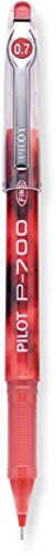 PILOT Precise P-700 Gel Ink Rolling Ball Stick Pens, Marbled Barrel, Fine Point, Red Ink, 12-Pack (38612)