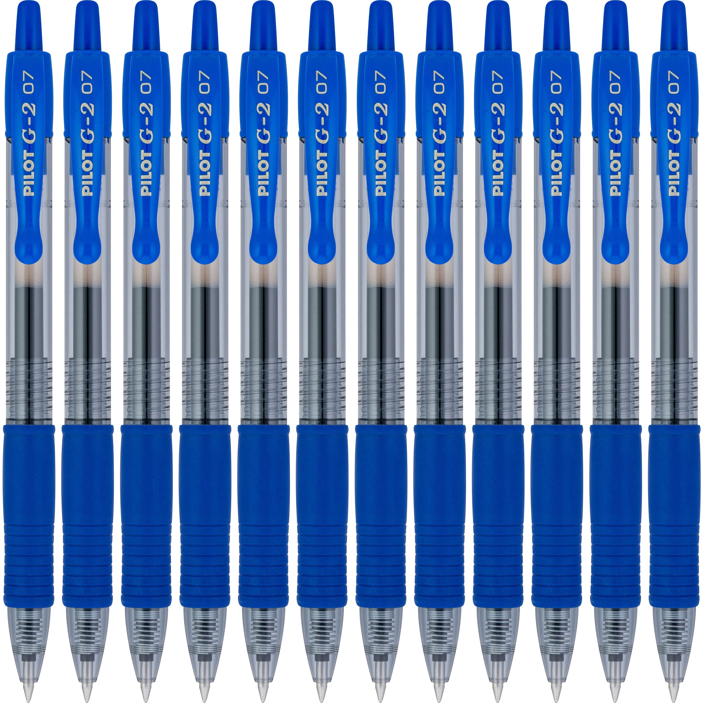 PILOT G2 Premium Refillable & Retractable Rolling Ball Gel Pens, Fine Point, Blue Ink, 12 Count (31021)