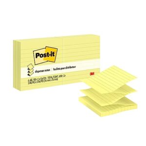 post-it pop-up notes 3x3 in, 6 pads, america's’s #1 favorite sticky notes, canary yellow, clean removal, recyclable (r335)
