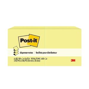 Post-it Pop-up Notes 3x3 in, 6 Pads, America's’s #1 Favorite Sticky Notes, Canary Yellow, Clean Removal, Recyclable (R335)