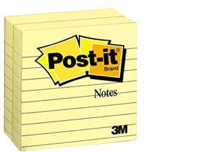 post-it notes 4x4 in, 2 pads, america's’s #1 favorite sticky notes, canary yellow, clean removal, recyclable (675-yl-2pk)