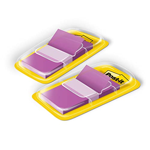 Post-it Flags, 50/Dispenser, 2 Dispensers/Pack, 1 in Wide, Purple (680-PU2)