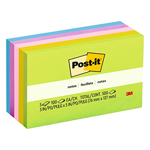 Post-it Pop-up Notes, 3x3 in, 5 Pads, America's #1 Favorite Sticky Notes, Floral Fantasy Collection, Bold Colors, Clean Removal, Recyclable (R330-AN)