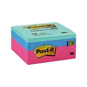 post-it notes, 3 in x 3 in, 1 cube, america's #1 favorite sticky notes, pink wave, clean removal, recyclable (2027-rcr)