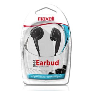 maxell – 190560, wired earbuds headphones with lightweight extended use anisotropic ferrite magnet driver - dynamic sound reproduction stereo - for ios, smartphones, mp3 & gaming – black