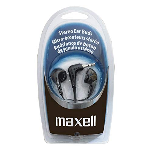 Maxell – 190560, Wired Earbuds Headphones with Lightweight Extended Use Anisotropic Ferrite Magnet Driver - Dynamic Sound Reproduction Stereo - for iOS, Smartphones, MP3 & Gaming – Black