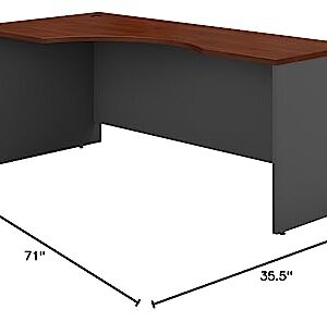 Bush Business Furniture Series C Left Handed Corner Desk, 72W, Hansen Cherry