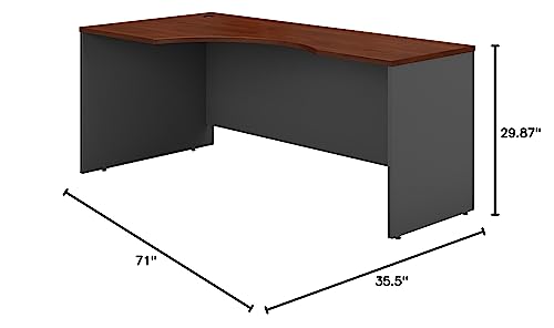 Bush Business Furniture Series C Left Handed Corner Desk, 72W, Hansen Cherry