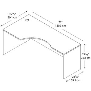 Bush Business Furniture Series C Left Handed Corner Desk, 72W, Hansen Cherry