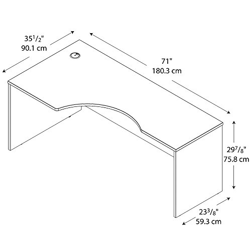 Bush Business Furniture Series C Left Handed Corner Desk, 72W, Hansen Cherry