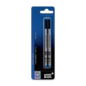 montblanc(r) refills, rollerball, medium point,pacific blue, pack of 2
