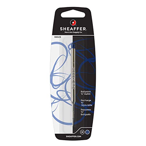 Sheaffer K Ballpoint Pen Refill, Medium Point, Blue Ink (99325)