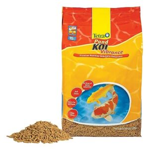 tetra large pellet koi food, floating pond food for koi fish, premium nutrition with color enhancers, 5.18 lbs