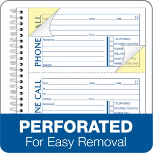 Adams Phone Message Book, Carbonless Duplicate, 5.50 x 11 Inches, 4 Sets per Page, 400 Sets per Book (SC1154D)