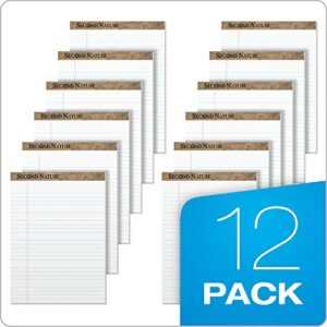 TOPS 74880 Second Nature Recycled Pads, 8 1/2 x 11 3/4, White, 50 Sheets (Pack of 12)