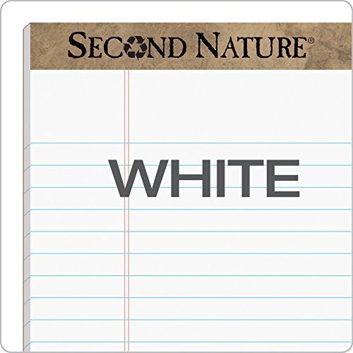 TOPS 74880 Second Nature Recycled Pads, 8 1/2 x 11 3/4, White, 50 Sheets (Pack of 12)