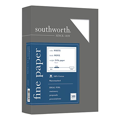 Southworth® 100% Cotton Business Paper, 8 1/2" x 11", 24 Lb, 100% Recycled, White, Box Of 500