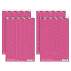 tops prism steno books, 6" x 9", gregg rule, pink paper, perforated, 80 sheets, 4 pack (80254)