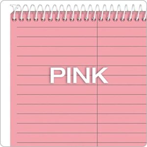 TOPS Prism Steno Books, 6" x 9", Gregg Rule, Pink Paper, Perforated, 80 Sheets, 4 Pack (80254)