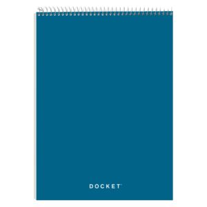 tops docket quadrille pad, wire bound, 8-1/2 x 11-3/4 inches, quad rule (4 x 4), white paper, black covers, 70 sheets per pad (63801)