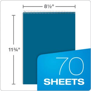 TOPS Docket Quadrille Pad, Wire Bound, 8-1/2 x 11-3/4 Inches, Quad Rule (4 x 4), White Paper, Black Covers, 70 Sheets per Pad (63801)