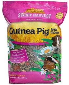sweet harvest guinea pig food, premium timothy hay pellets with added specialty ingredients, 4 lbs bag