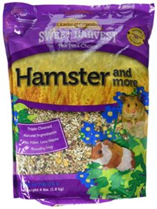 sweet harvest hamster and more hamster food, premium hamster food with added specialty ingredients, 4 lbs bag