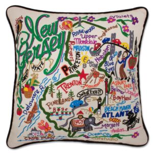 catstudio new jersey embroidered decorative throw pillow