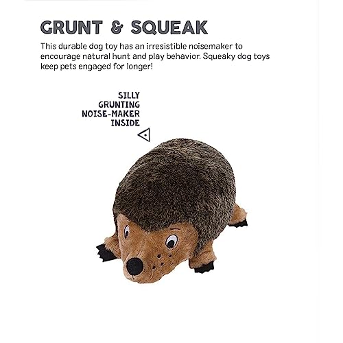 Outward Hound Hedgehogz Squeaky Dog Toy – Cuddly Soft Toy for Dogs - Durable Plush Fluffy Toy for Awesome Pets, LG, Model:32022, Brown, Medium