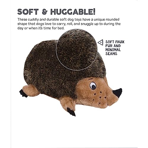 Outward Hound Hedgehogz Squeaky Dog Toy – Cuddly Soft Toy for Dogs - Durable Plush Fluffy Toy for Awesome Pets, LG, Model:32022, Brown, Medium