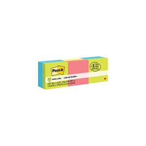 post-it notes, 2x2 in, 3 cubes, america's #1 favorite sticky notes, assorted colors, recyclable (2051-3pk)