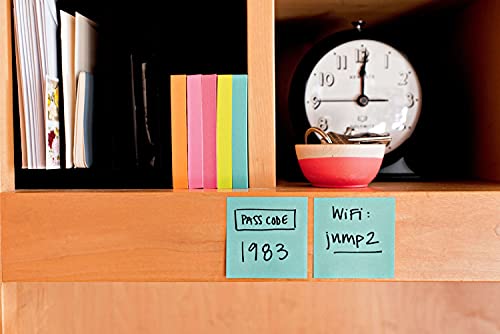 Post-it Notes, 2x2 in, 3 Cubes, America's #1 Favorite Sticky Notes, Assorted Colors, Recyclable (2051-3PK)