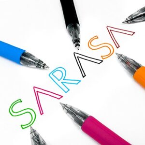 Zebra Pen Sarasa Retractable Gel Pen, Medium Point, 0.7mm, Assorted Fashion Color Ink, 10-Pack